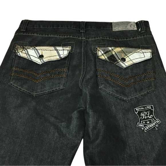 Royal Linx Other - Royal Linx 38x30 Black Plaid Back Pocket Cotton Men’s Jeans